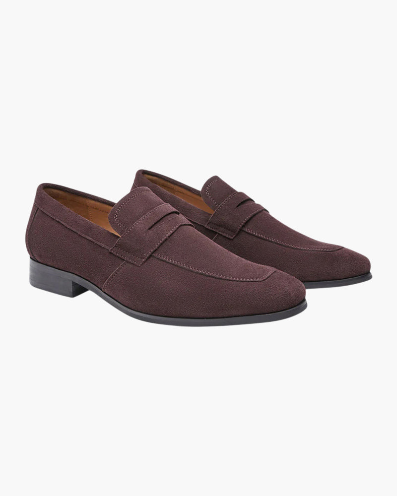 Męskie zamszowe mokasyny penny eleganckie buty o niskim profilu