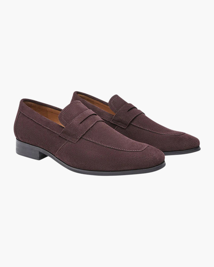 Męskie zamszowe mokasyny penny eleganckie buty o niskim profilu
