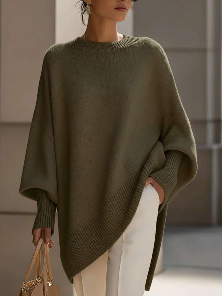 Damski Oversized Sweter Wełniany – Luźna Warstwa na Jesień i Zimę