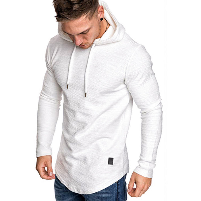 Szymon | Męska bluza z kapturem slim fit z zaokrąglonym dołem