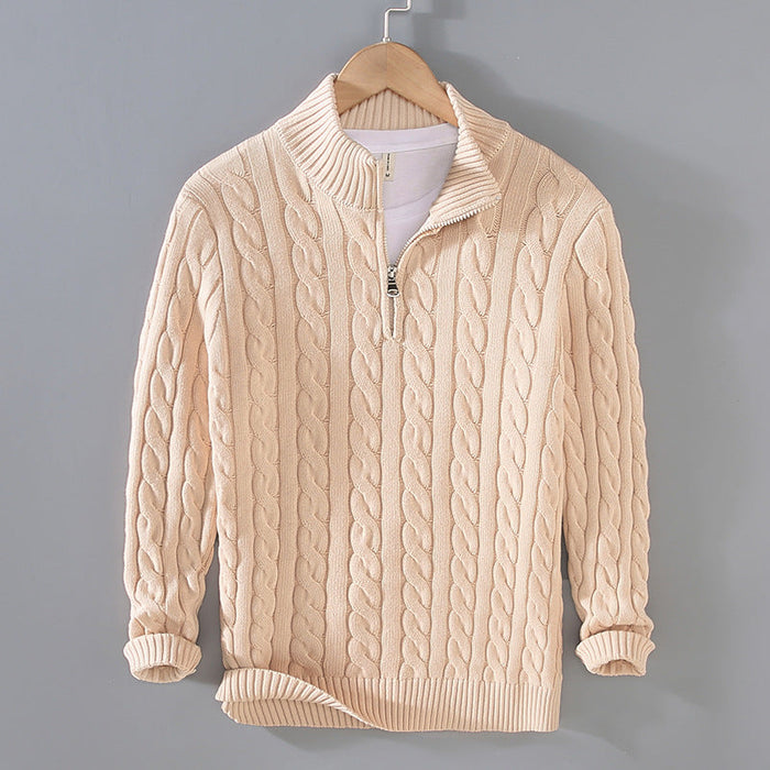 Męski sweter dzianinowy – miękki, ciepły sweter z okrągłym dekoltem, wygodny, casualowy, elegancki