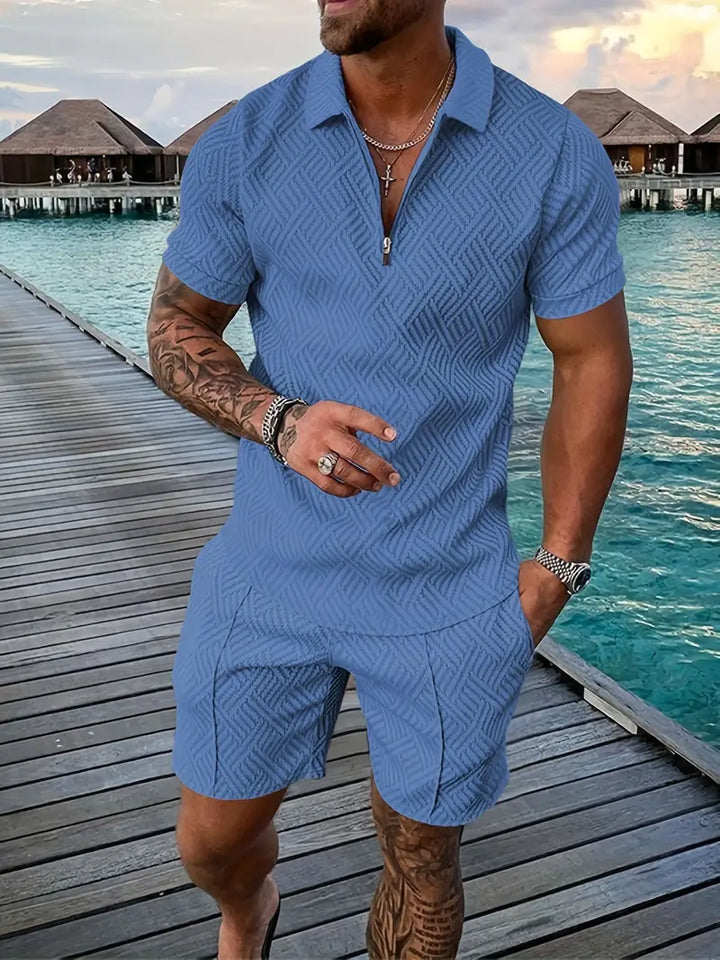 Męski Stylowy Zestaw Dwuczęściowy Premium Casual Smart Outfit Wygodny Nowoczesny Element Garderoby