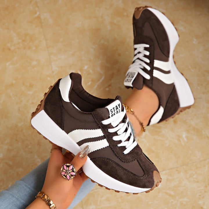 Damskie Retro Platformowe Sneakersy Biegowe Zamszowe Trenerki