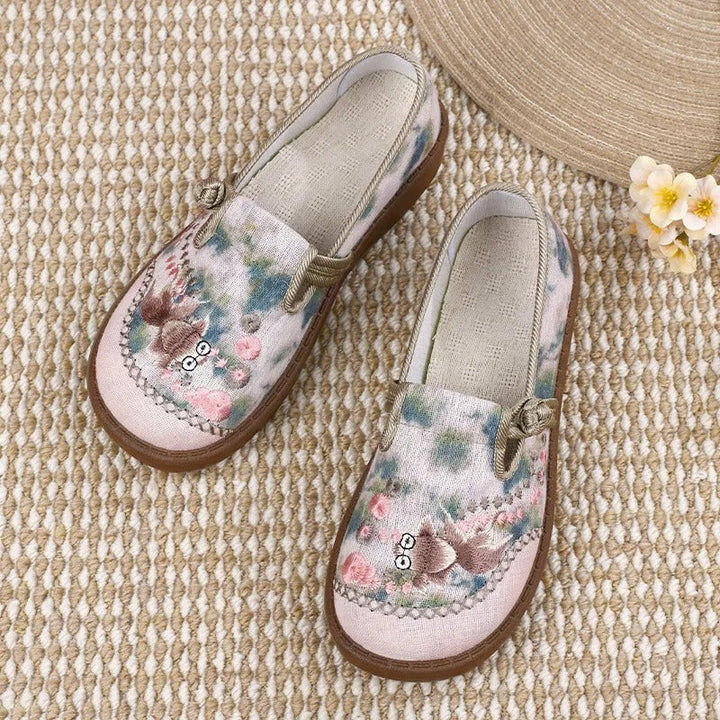 Damskie Slip-On Mokasyny z Wzorem – Wygodne Płaskie Buty do Pracy i na Weekend