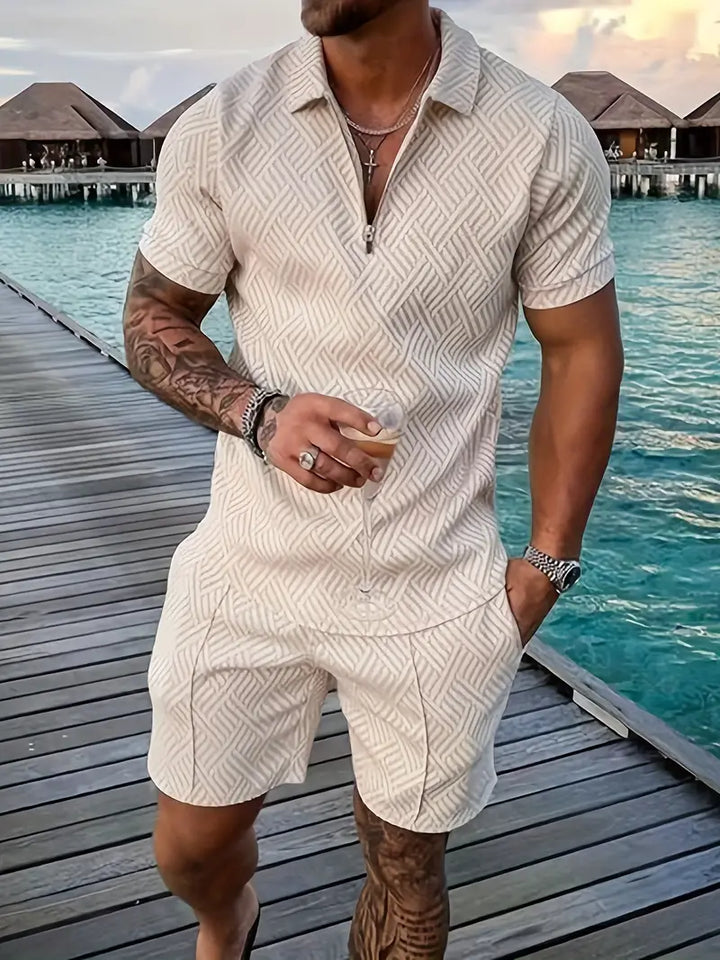 Męski Stylowy Zestaw Dwuczęściowy Premium Casual Smart Outfit Wygodny Nowoczesny Element Garderoby