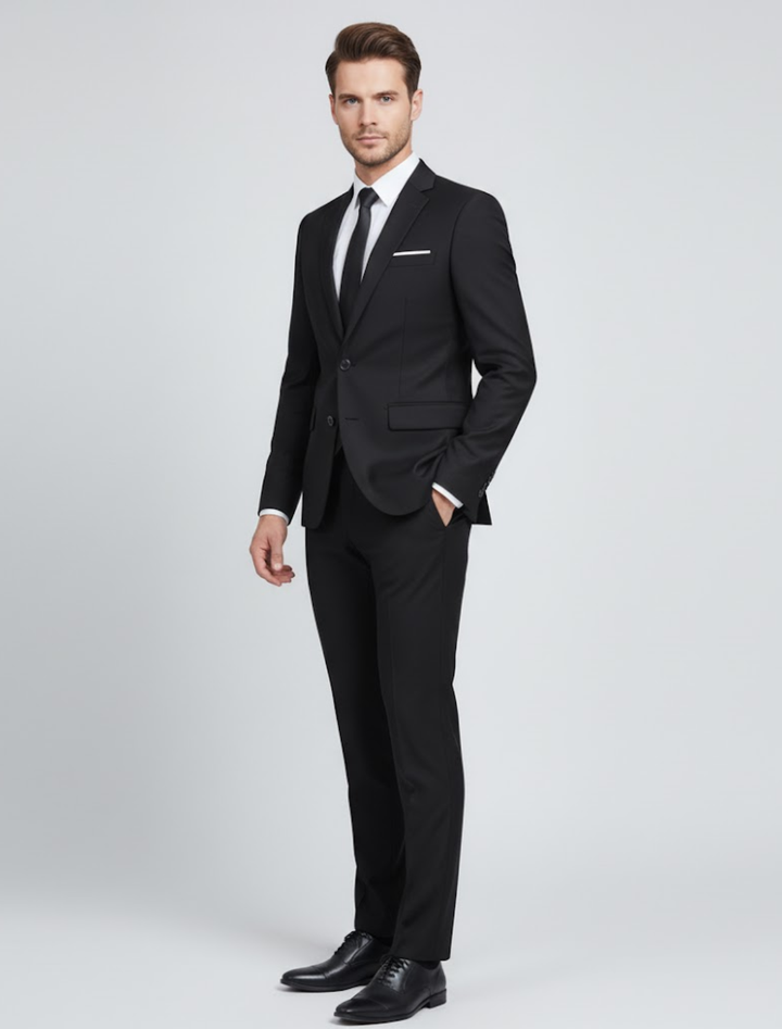 Męski Slim Fit Formalny Garnitur Dwu Częściowy