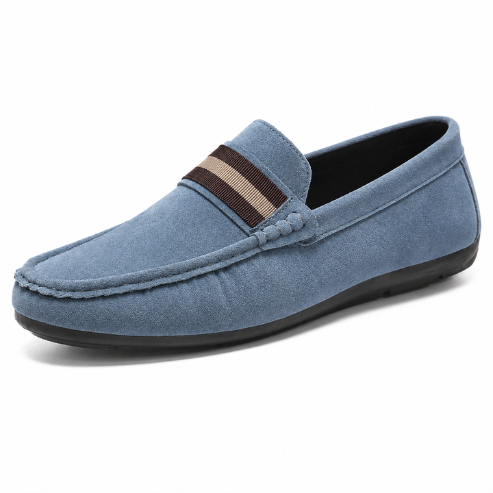 Męskie Mokasyny Slip On z Paskiem w Paski Lekkie Buty Casual