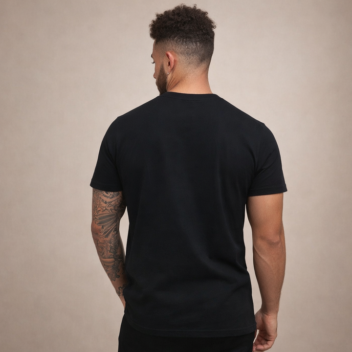 Męska koszulka bawełniana o slim fit z okrągłym dekoltem