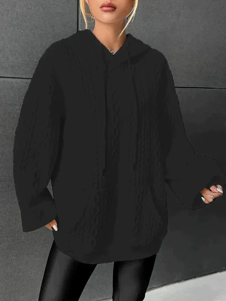 Damski Oversized Sweter z Kapturem – Wygodny, Luźny, Codzienny Hoodie na Ciepłe Dni