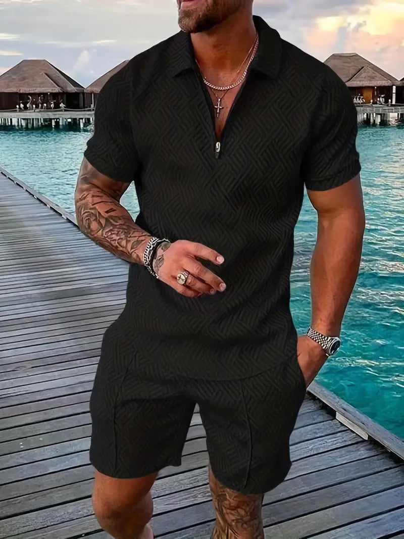 Męski Stylowy Zestaw Dwuczęściowy Premium Casual Smart Outfit Wygodny Nowoczesny Element Garderoby