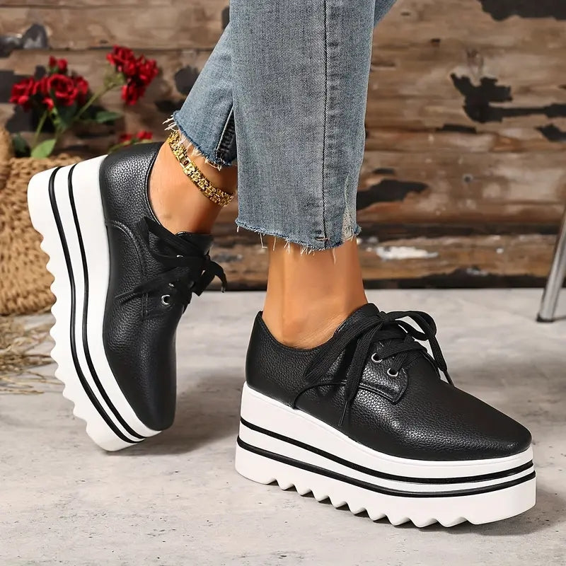 Damskie buty Oxford na platformie z grubą podeszwą