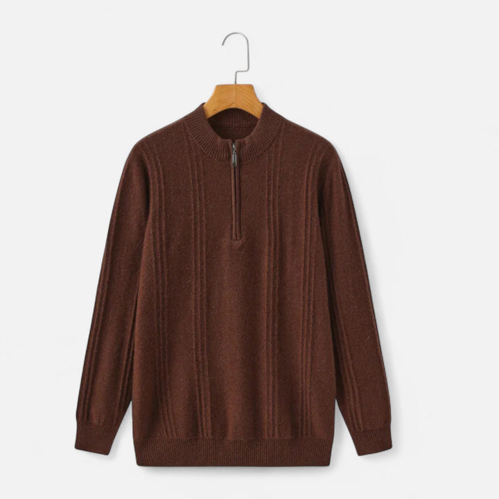 Valmonti | Męski Sweter – Elegancja z Ribbed Half-Zip
