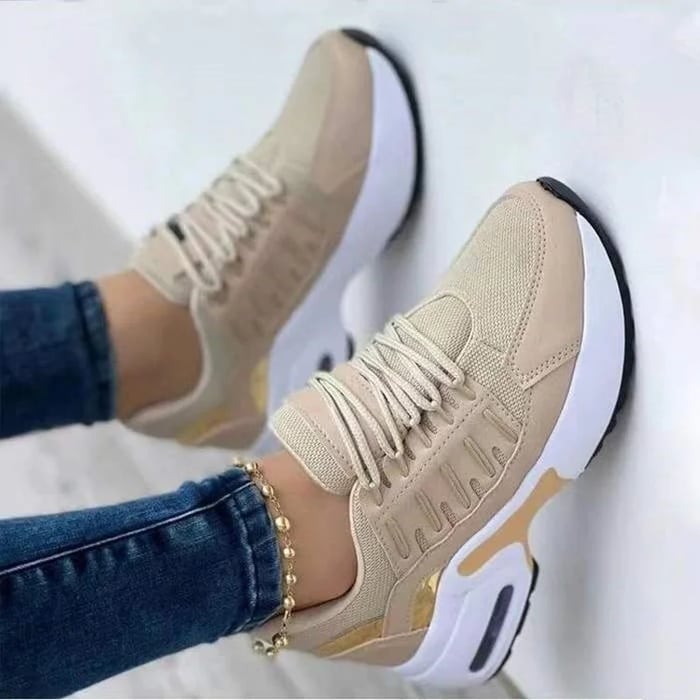 Damskie sneakersy na platformie z wiązaniem i amortyzacją