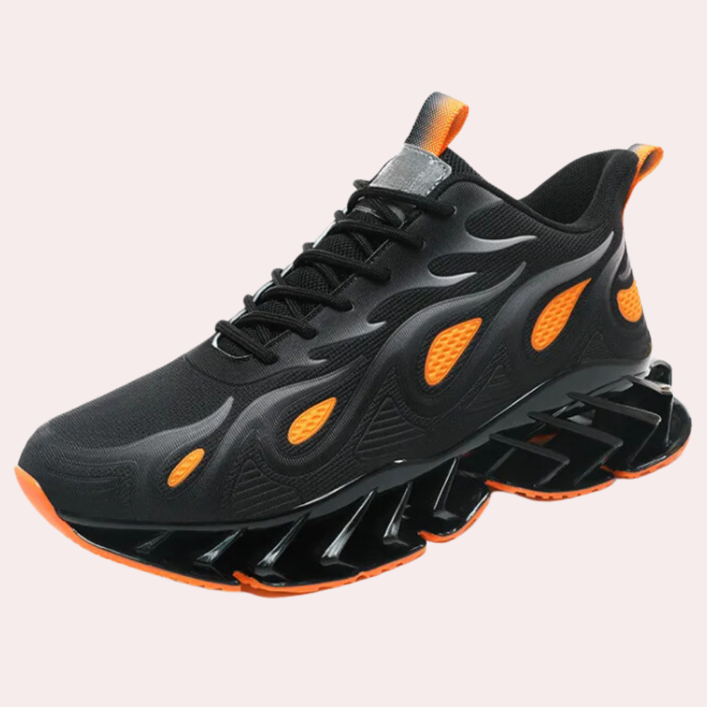 Męskie Sneakersy z Podeszwą Blade Oddychająca Siatka Sznurowane Sportowe Trenerzy