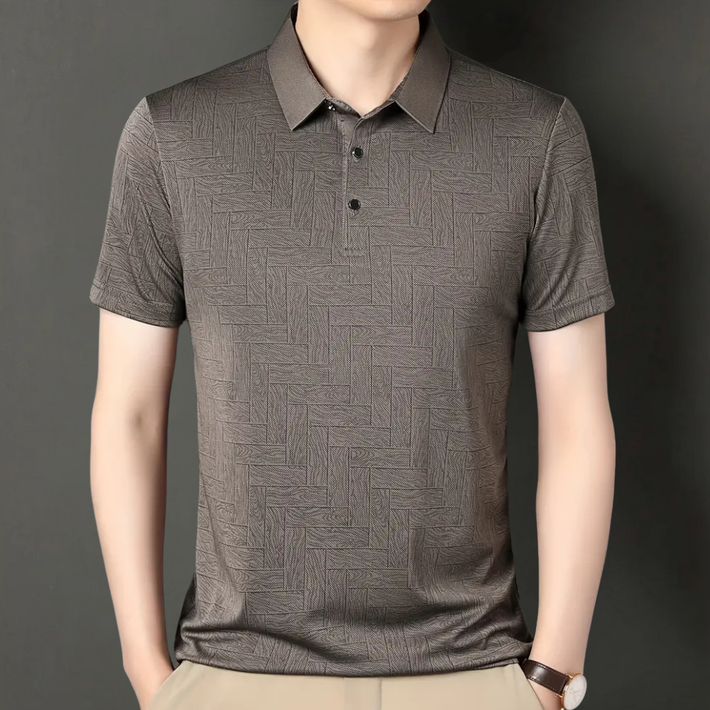 Męska koszulka polo z teksturowanym wzorem dzianiny, krótki rękaw, smart casual