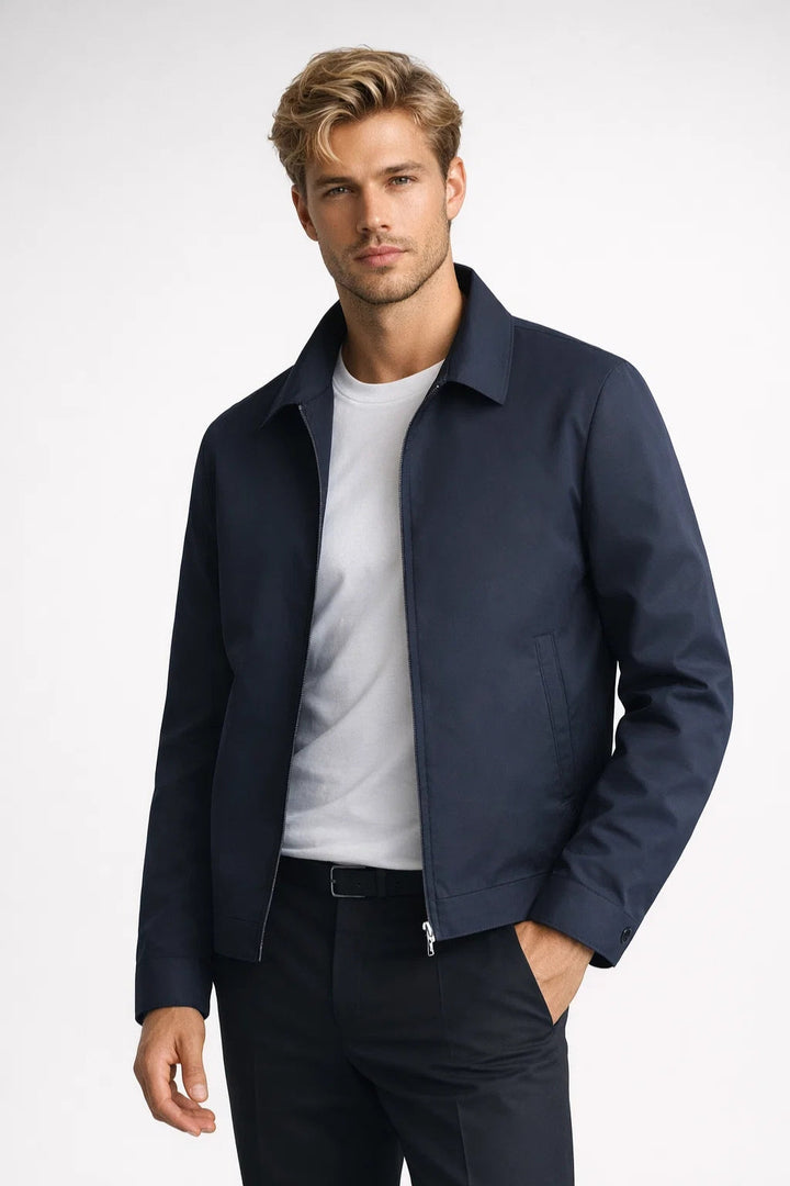 Męska kurtka slim fit z zamkiem klasyczna, smart casual