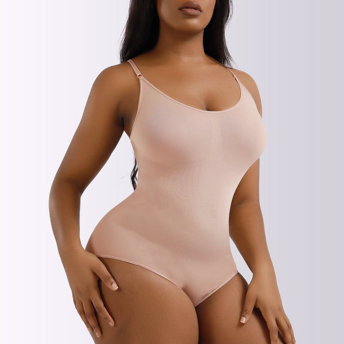 Damski bodysuit modelujący z regulowanymi ramiączkami, gładkie dopasowanie
