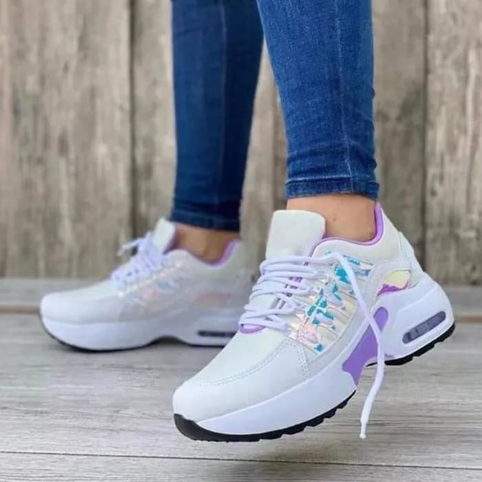 Damskie sneakersy na platformie z wiązaniem i amortyzacją