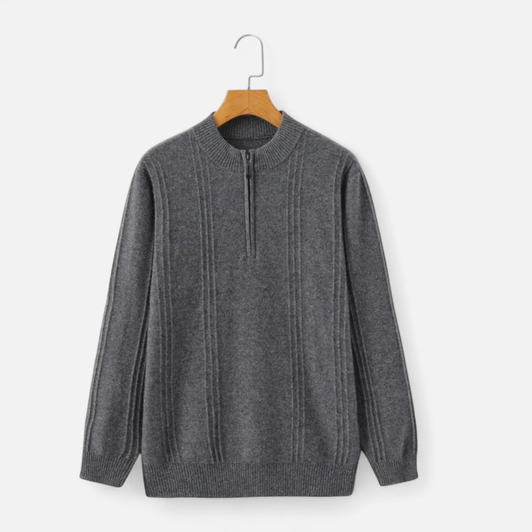 Valmonti | Męski Sweter – Elegancja z Ribbed Half-Zip