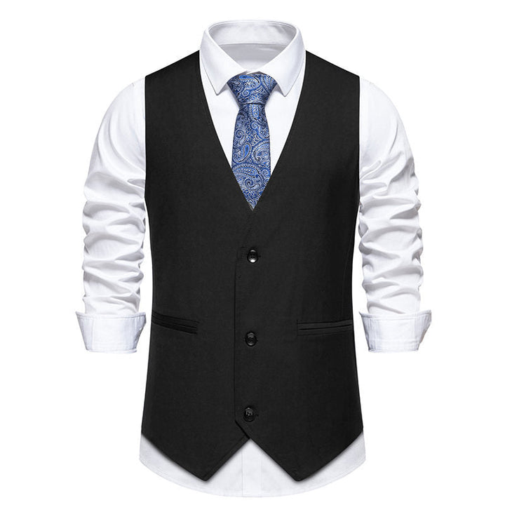 Męska Dopasowana Kamizelka Formalna – Slim-Fit Kamizelka z Guzikami na Wesela, Spotkania Biznesowe i Wydarzenia Wieczorne