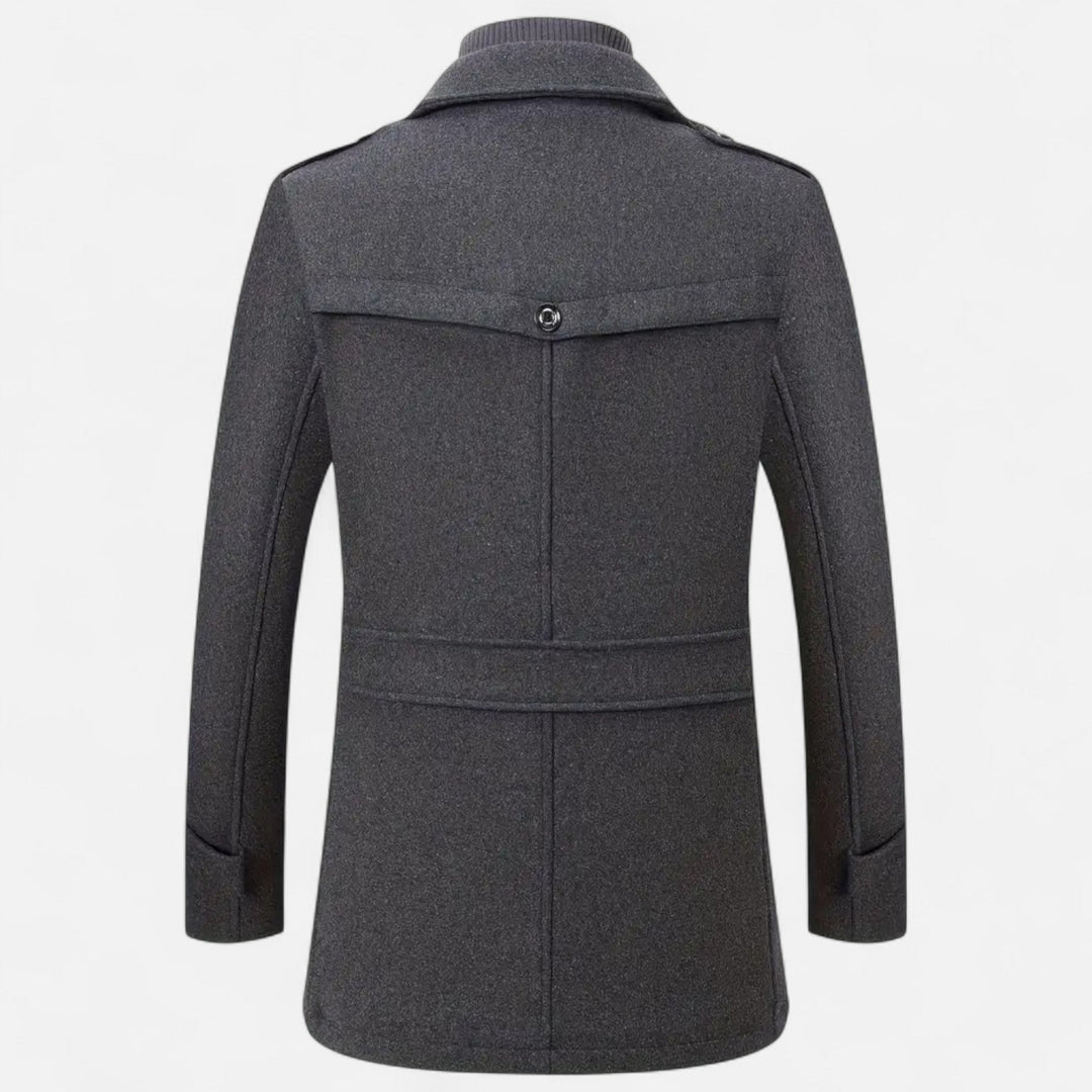 Valmonti | Męski płaszcz tweedowy slim-fit