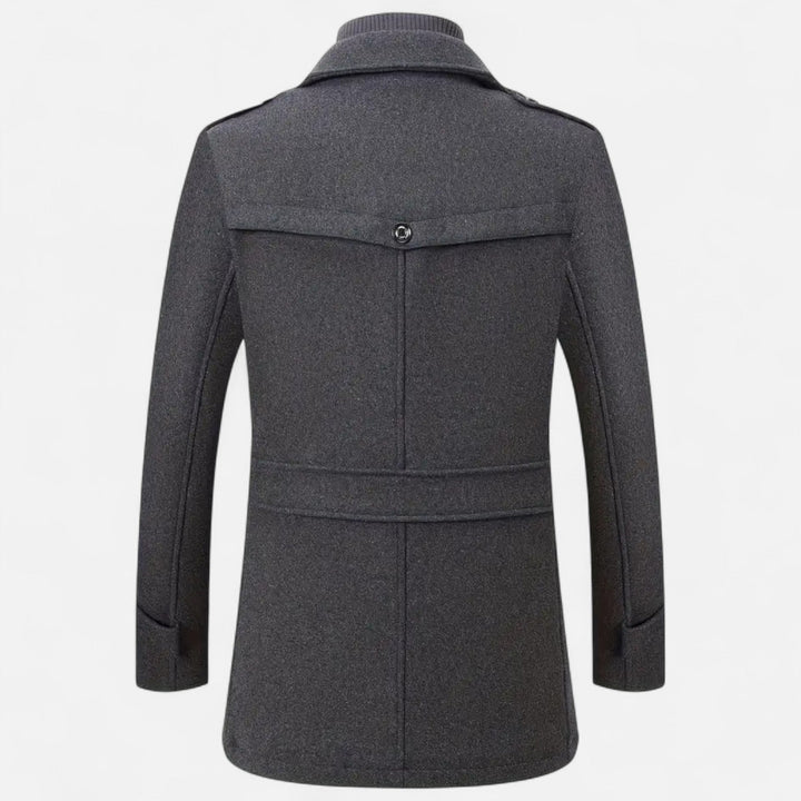 Valmonti | Męski płaszcz tweedowy slim-fit