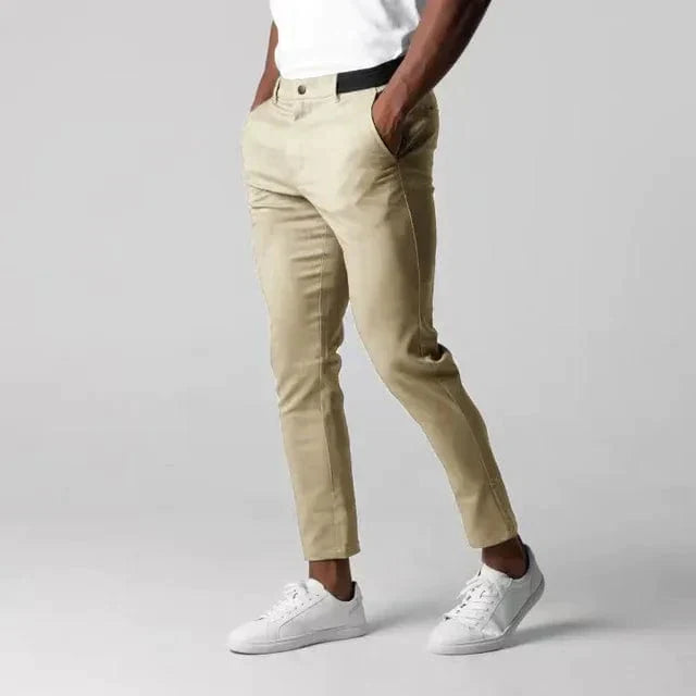 Męskie Spodnie Chino Slim Fit - Eleganckie Casualowe Spodnie na Co Dzień
