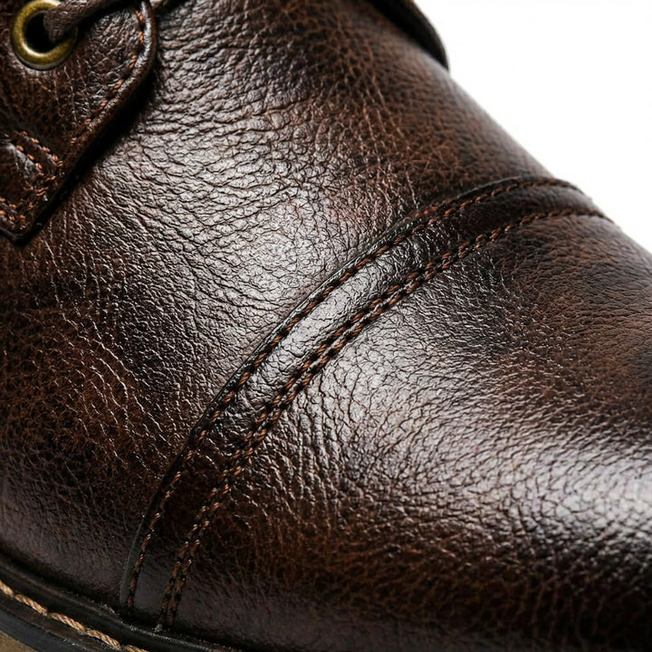 Męskie Botki z Prawdziwej Skóry – Sznurowane w Stylu Kostki do Smart Casual i Zimowego Użytkowania