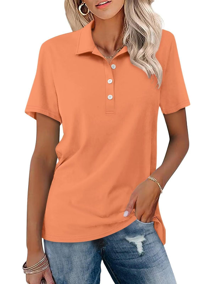 Kobiecą Klasyczną Koszulkę Polo Krótki Rękaw Minimalistyczna Codzienna Elegancka Góra