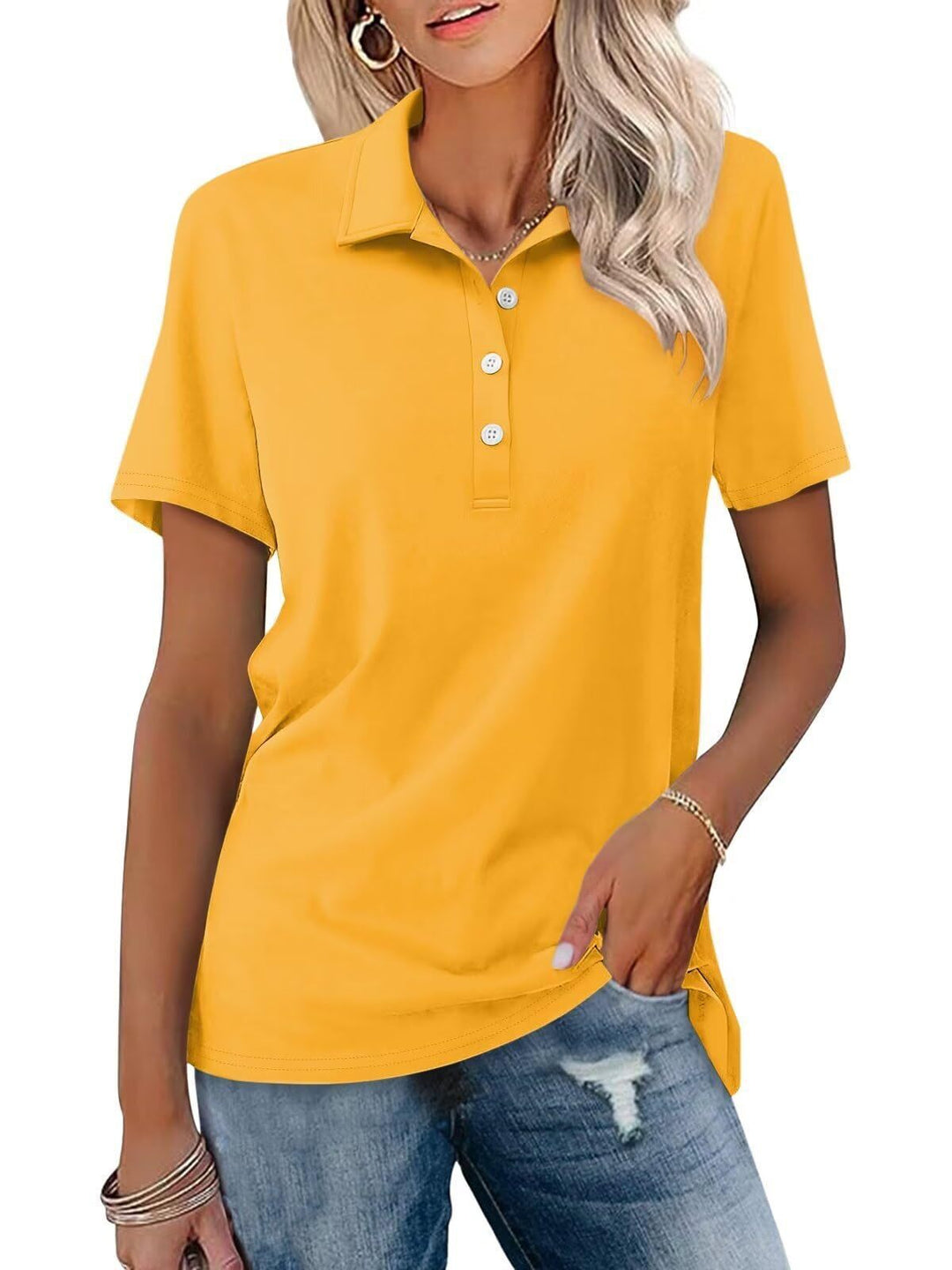 Kobiecą Klasyczną Koszulkę Polo Krótki Rękaw Minimalistyczna Codzienna Elegancka Góra
