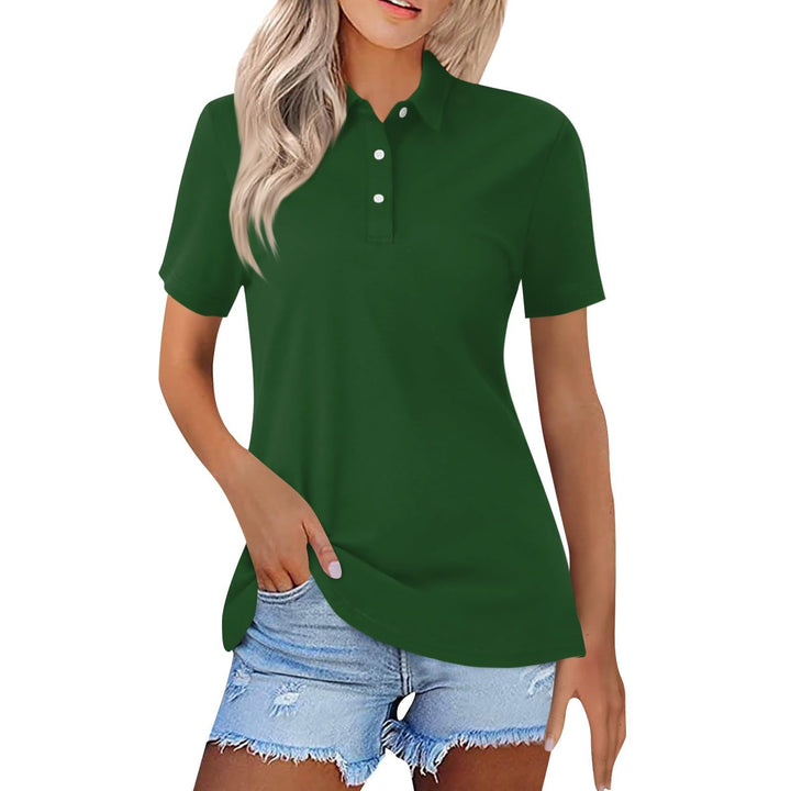 Kobiecą Klasyczną Koszulkę Polo Krótki Rękaw Minimalistyczna Codzienna Elegancka Góra