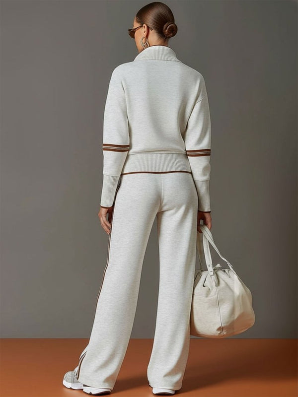 Zestaw Loungewear z Połową Zipp – Miękki, Elastyczny Strój Podróżny