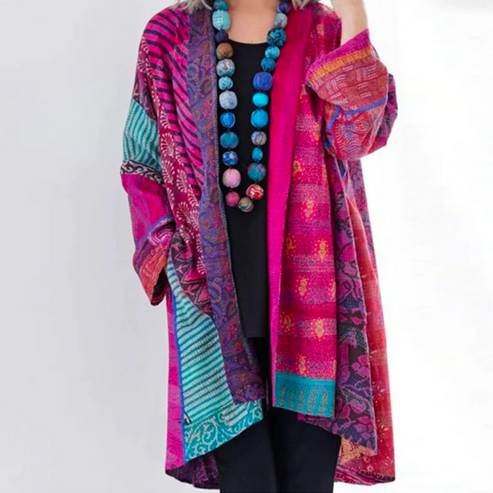 Kardigan Długi w Print – Luźny Boho Duster na Codziennie i Weekendowe Stylizacje