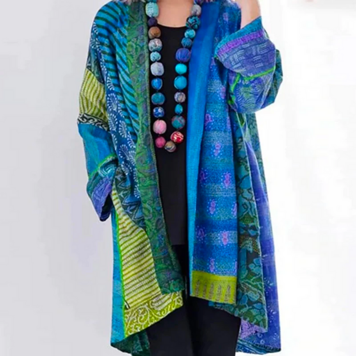 Kardigan Długi w Print – Luźny Boho Duster na Codziennie i Weekendowe Stylizacje
