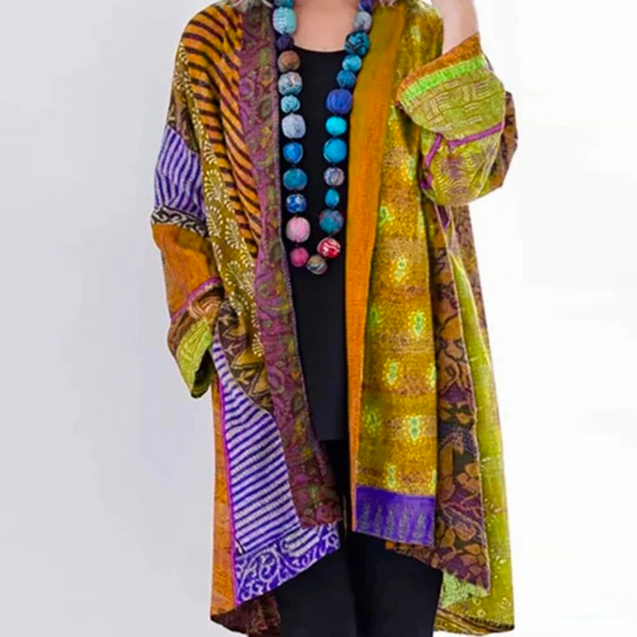 Kardigan Długi w Print – Luźny Boho Duster na Codziennie i Weekendowe Stylizacje