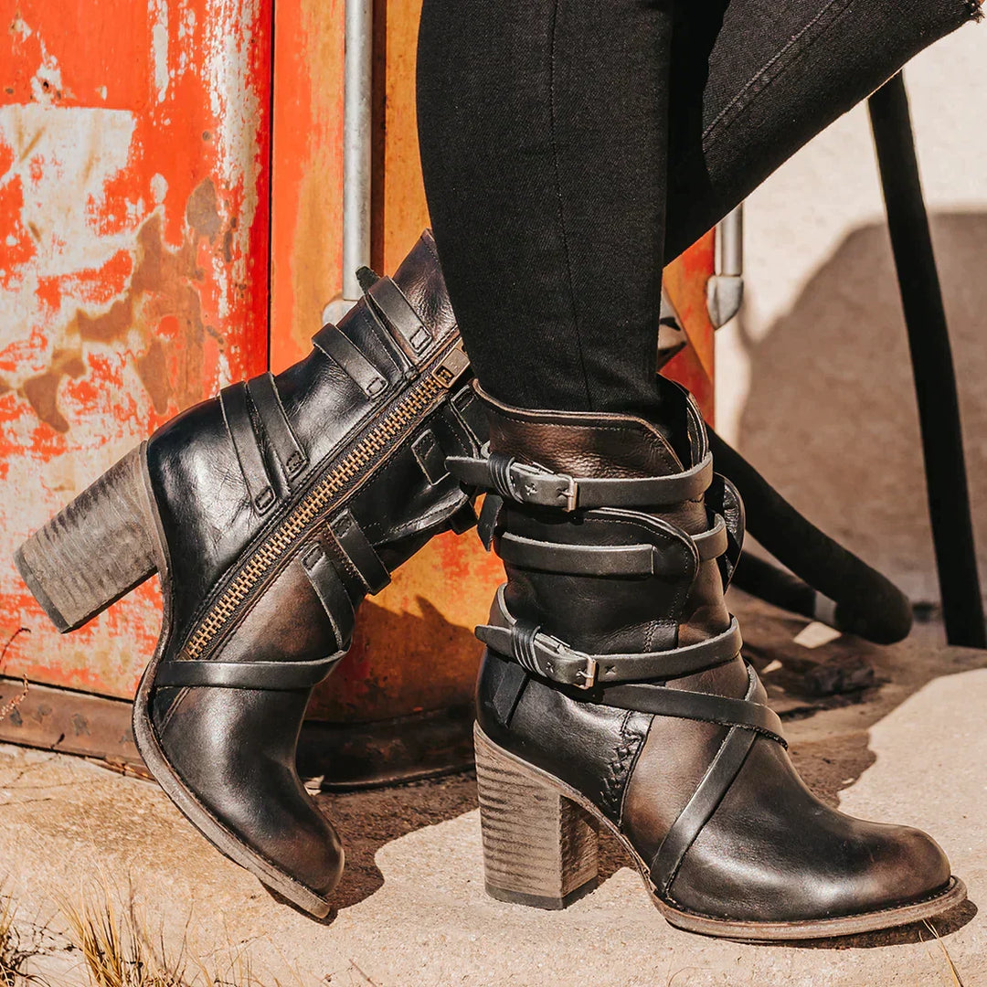 Kobiece Retro Zimowe Botki – Ciepłe, Wygodne, Zamszowe, Eleganckie, Codzienne Obuwie Casual