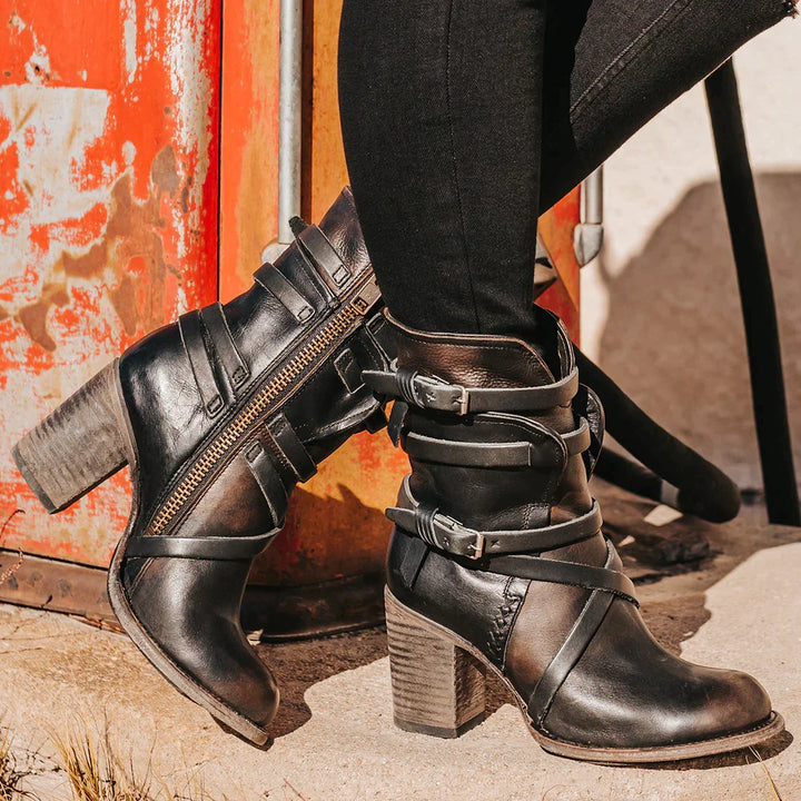 Kobiece Retro Zimowe Botki – Ciepłe, Wygodne, Zamszowe, Eleganckie, Codzienne Obuwie Casual