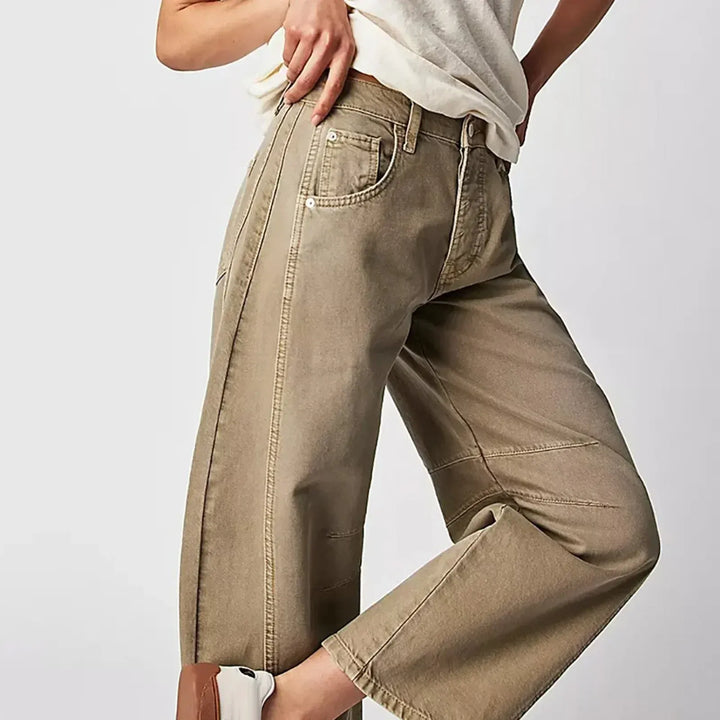 Damskie jeansy denimowe Relaxed Barrel Leg z wysokim stanem