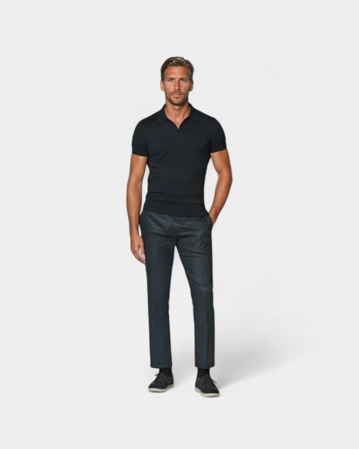Męska koszulka polo slim fit krótki rękaw lekka oddychająca elegancka smart casual dopasowana