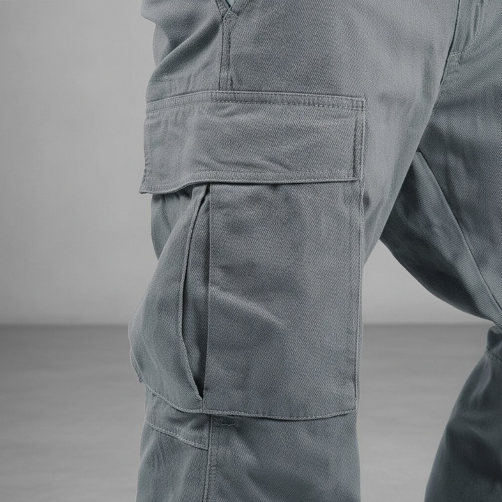 Męskie spodnie cargo w luźnym kroju z bawełny – Oddychająca tapered streetwear na co dzień
