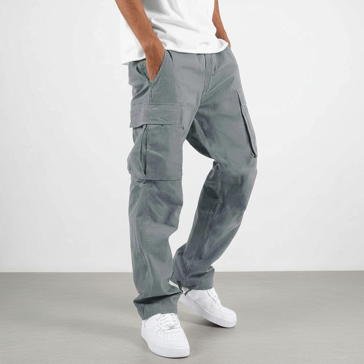 Męskie spodnie cargo w luźnym kroju z bawełny – Oddychająca tapered streetwear na co dzień