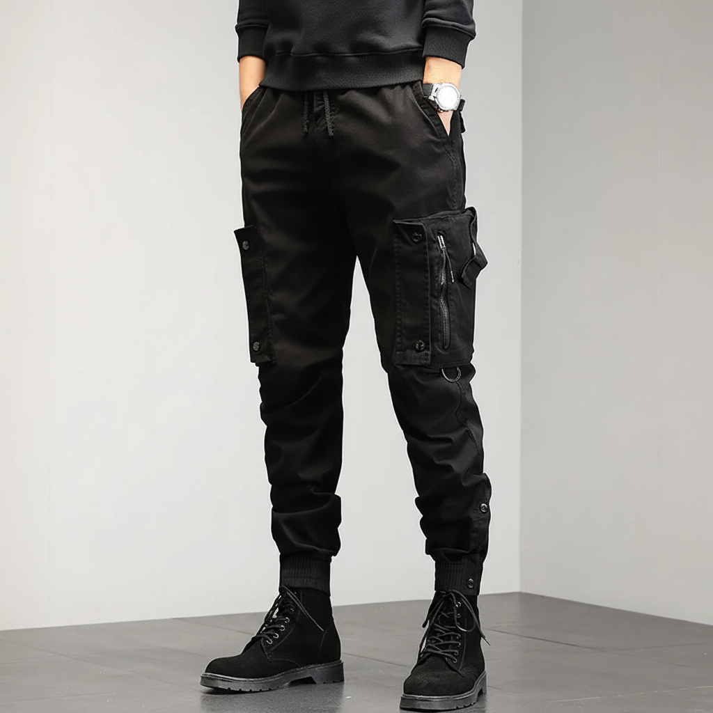 Męskie Spodnie Cargo Slim-Fit – Elastyczne Joggersy Użytkowe do Streetwearu i Użytku na Zewnątrz