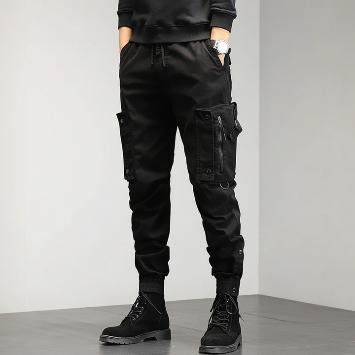 Męskie Spodnie Cargo Slim-Fit – Elastyczne Joggersy Użytkowe do Streetwearu i Użytku na Zewnątrz