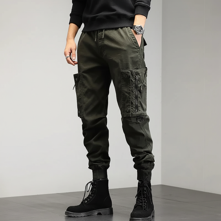Męskie Spodnie Cargo Slim-Fit – Elastyczne Joggersy Użytkowe do Streetwearu i Użytku na Zewnątrz