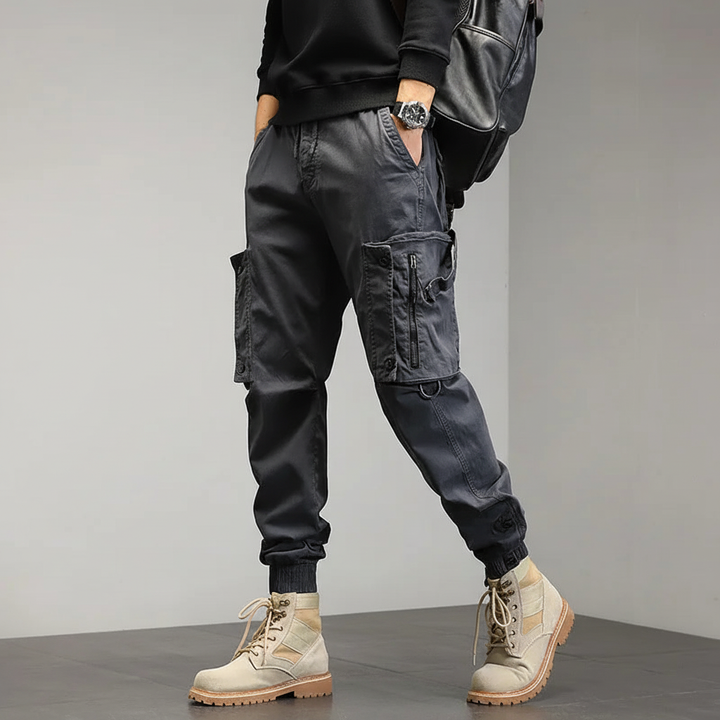 Męskie Spodnie Cargo Slim-Fit – Elastyczne Joggersy Użytkowe do Streetwearu i Użytku na Zewnątrz