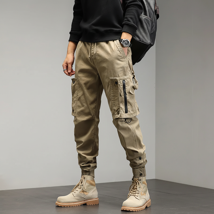 Męskie Spodnie Cargo Slim-Fit – Elastyczne Joggersy Użytkowe do Streetwearu i Użytku na Zewnątrz