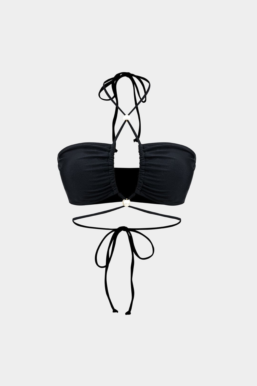 Kobiece bikini bandeau z wiązaniem, trzyczęściowy zestaw plażowy