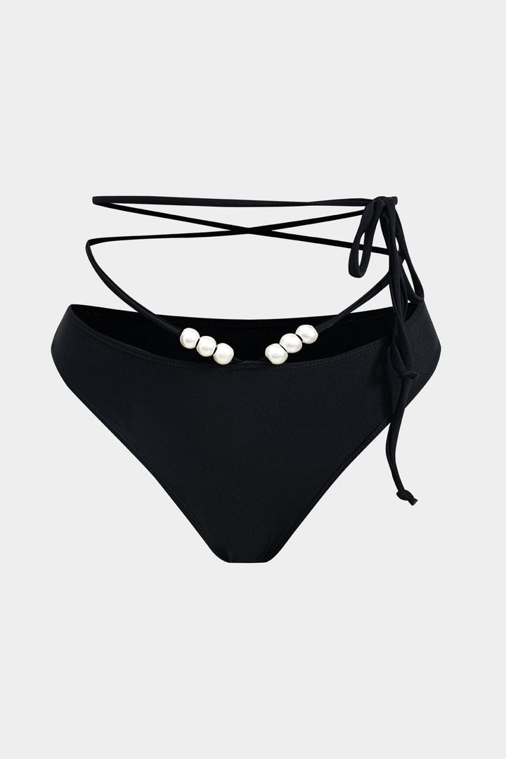 Kobiece bikini bandeau z wiązaniem, trzyczęściowy zestaw plażowy