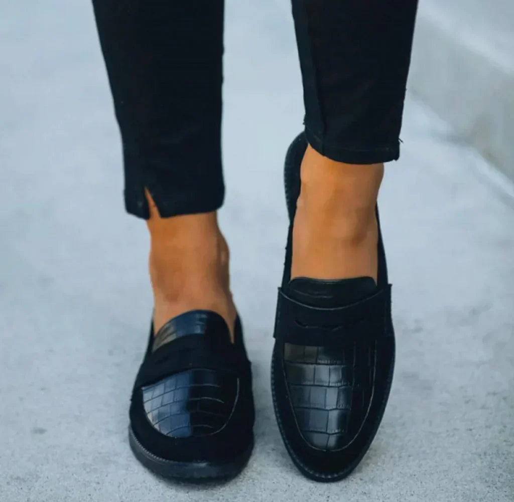 Damskie Mokasyny Slip-On z Wzorem Krokodyla, Codzienny Komfort