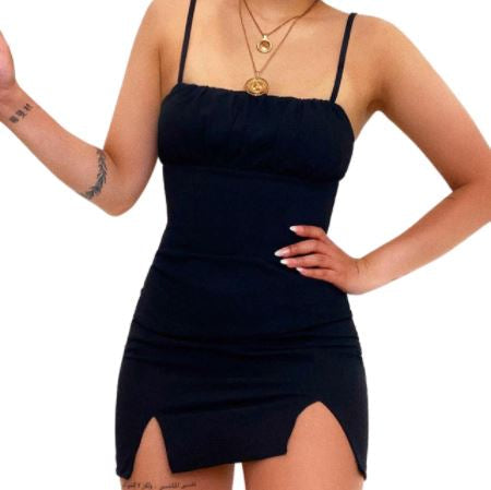 Dopasowana Mini Sukienka z Podwójnymi Rozcięciami – Letni Styl na Imprezy